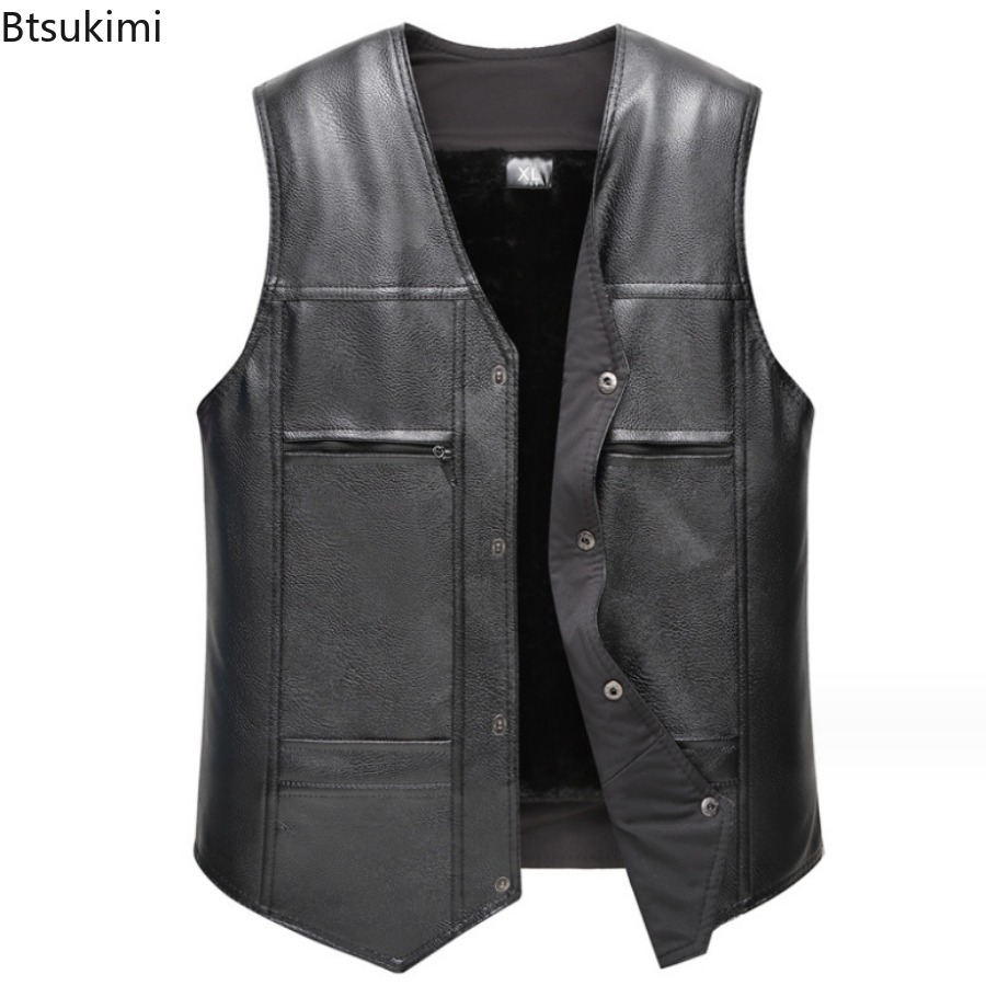 Autumn Winter New Men's Leathe - Motorcycle Gear Vest ulasan dan harga