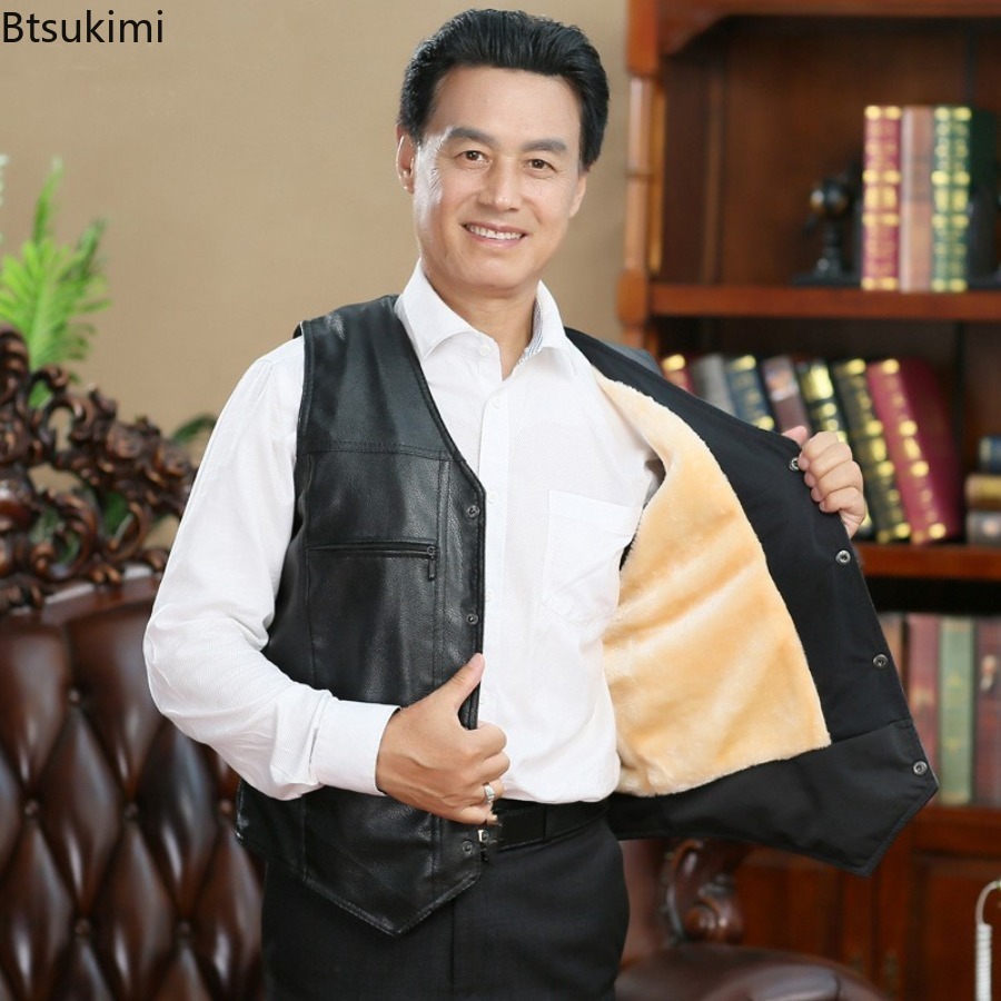 Autumn Winter New Men's Leathe - Motorcycle Gear Vest ulasan dan harga