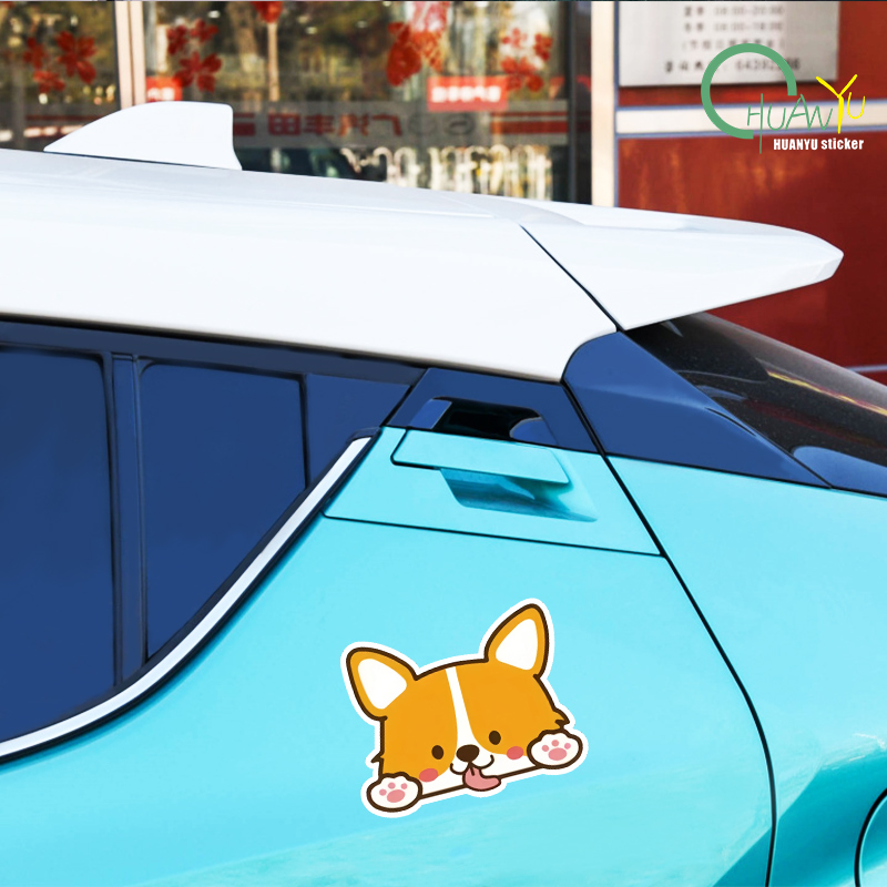 Car Cartoon Car Sticker Corgi  - Motorcycle Gear Rain ulasan dan harga